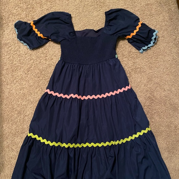 entro Dresses & Skirts - entro Navy Maxi Dress with Multicolor Rickrack Trim